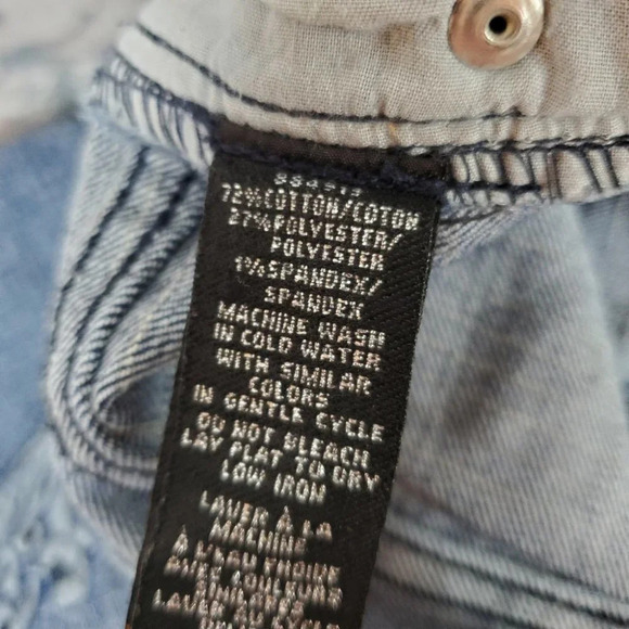 Vintage Gasoline Jeans Olympia Mid  Rise Straight Leg Size 14 Embroidered - Picture 14 of 14